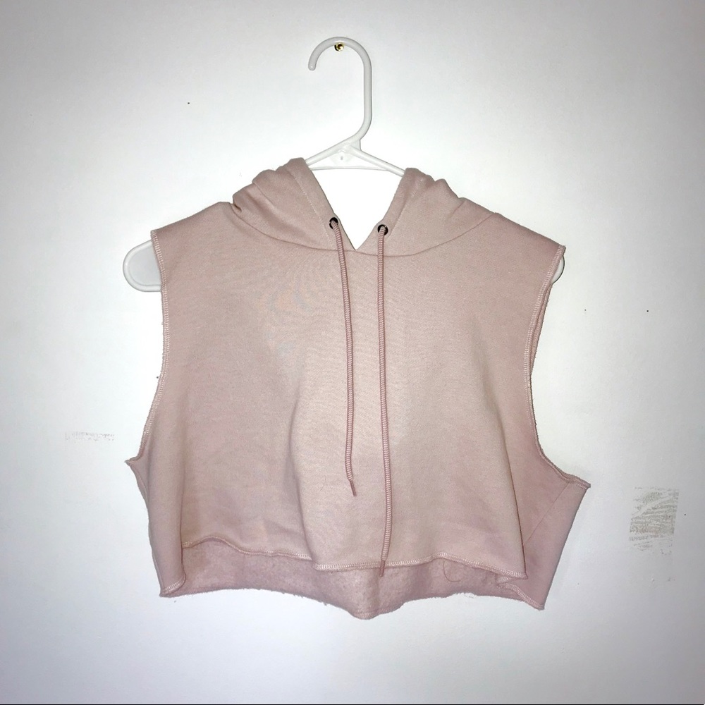 Forever21 active crop cut off hoodie